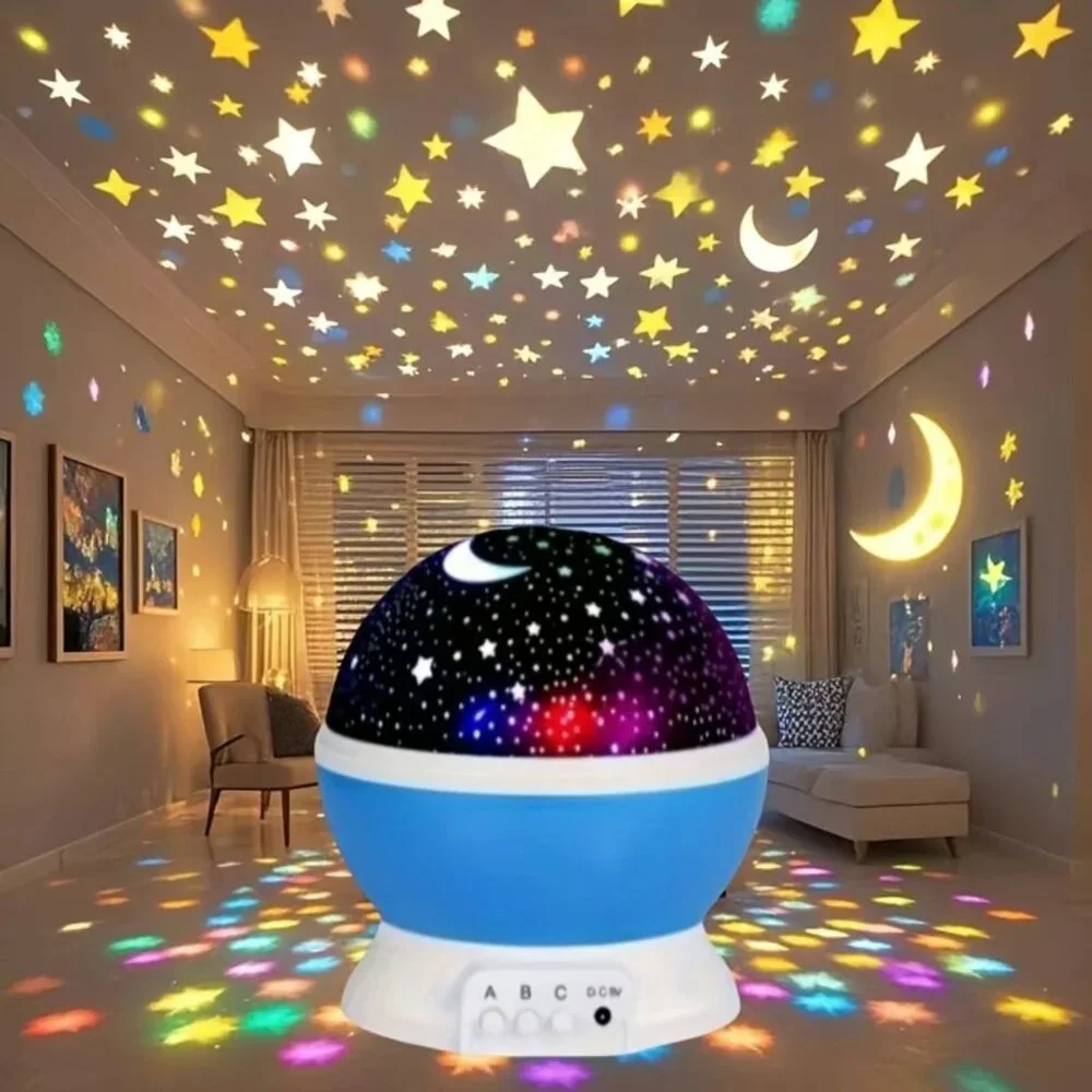 Moon Star Projector Light, 9 Colors Conversion with 360 Degree Rotation